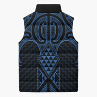 Kikorangi Maori Ta Moko Poutama Art Sleeveless Puffer Jacket - Polynesian Pride