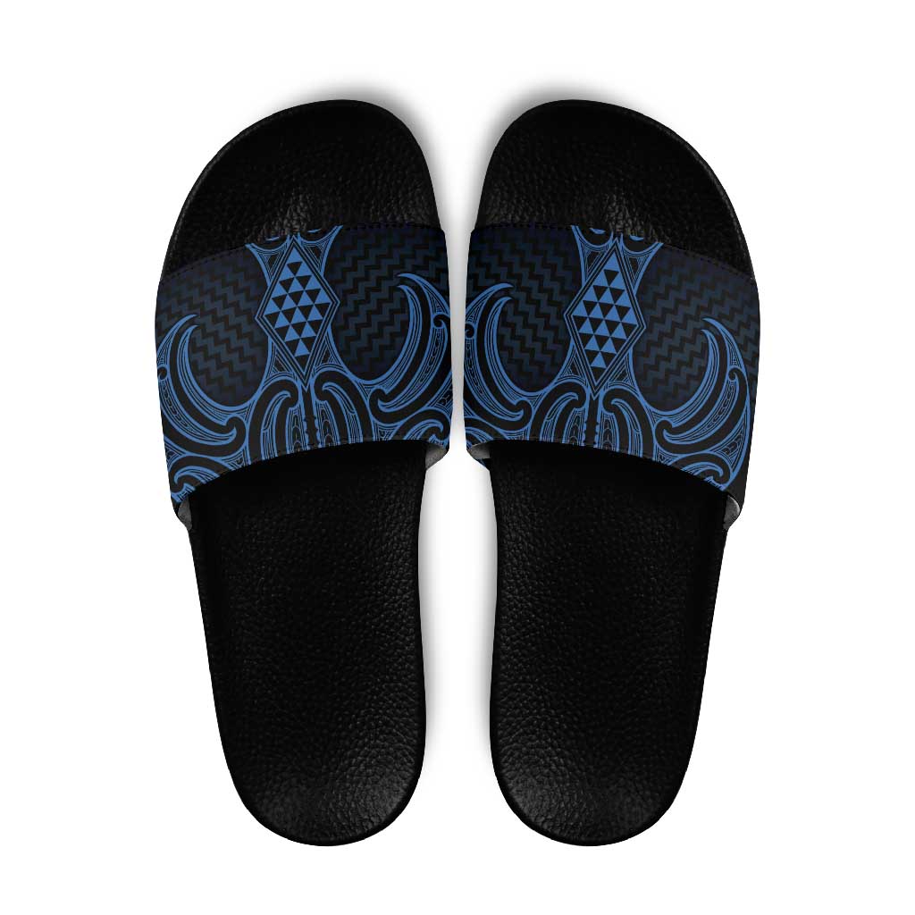 Kikorangi Maori Ta Moko Poutama Art Slide Sandals - Polynesian Pride