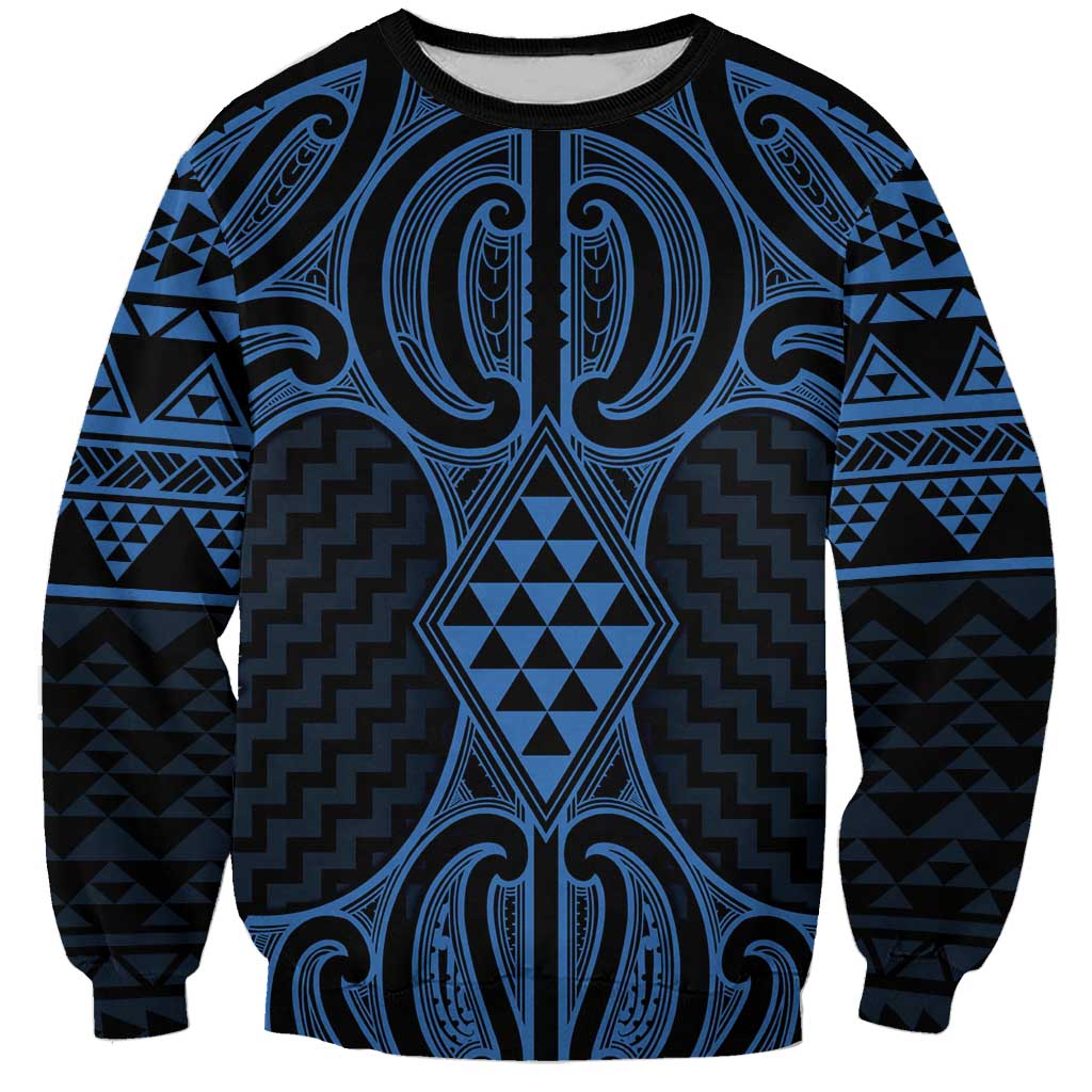 Kikorangi Maori Ta Moko Poutama Art Sweatshirt