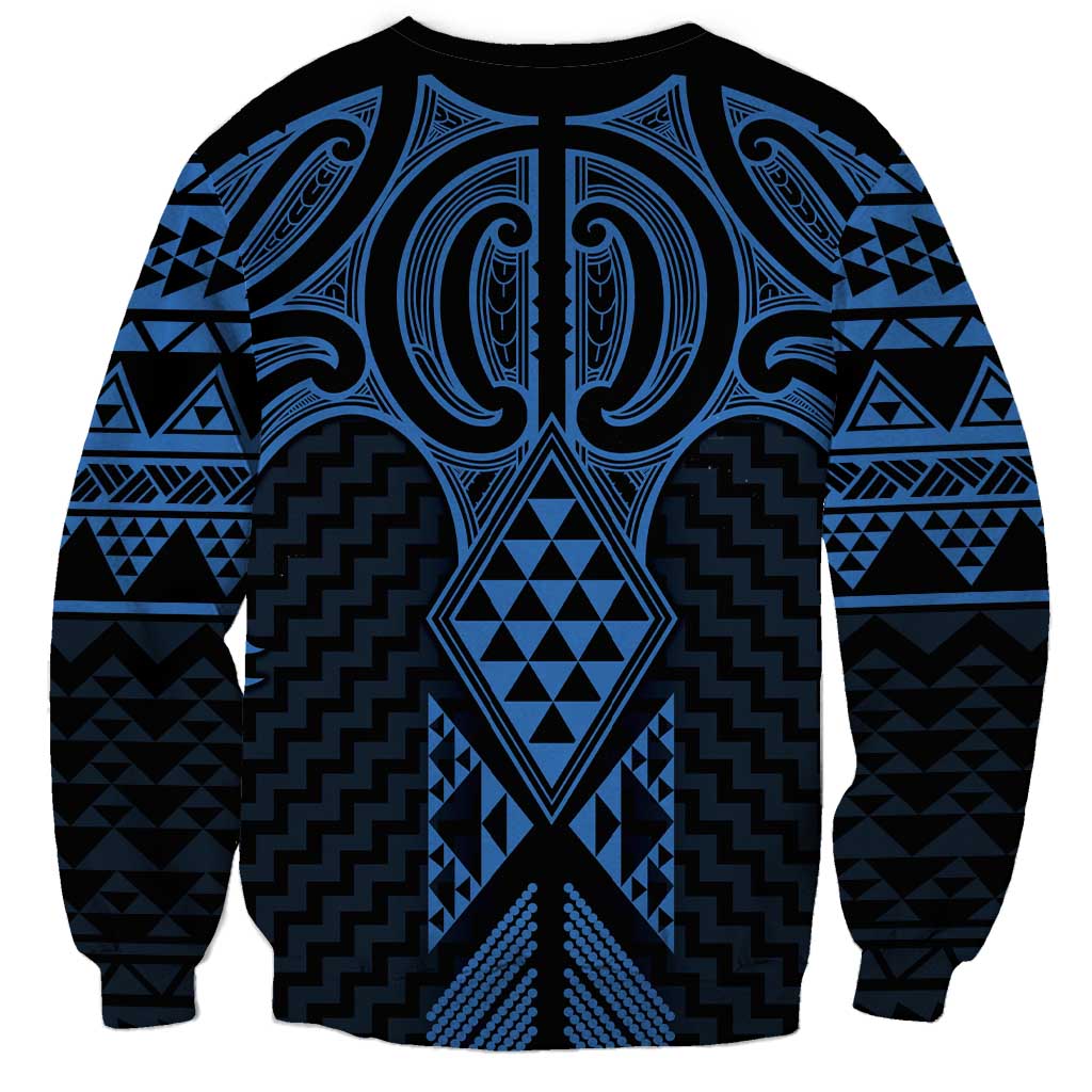 Kikorangi Maori Ta Moko Poutama Art Sweatshirt LT9 - Polynesian Pride