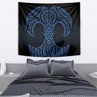 Kikorangi Maori Ta Moko Poutama Art Tapestry