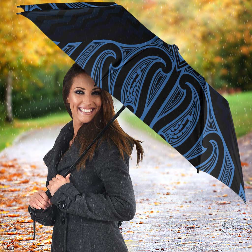 Kikorangi Maori Ta Moko Poutama Art Umbrella - Polynesian Pride