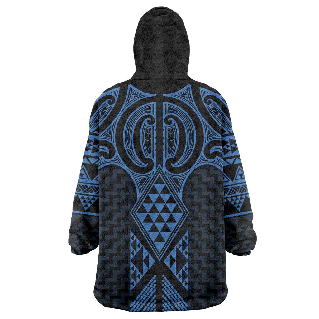 Kikorangi Maori Ta Moko Poutama Art Wearable Blanket Hoodie LT9 - Polynesian Pride