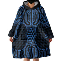 Kikorangi Maori Ta Moko Poutama Art Wearable Blanket Hoodie LT9 - Polynesian Pride