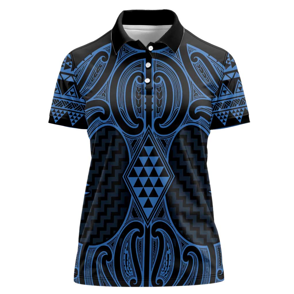 Kikorangi Maori Ta Moko Poutama Art Women Polo Shirt