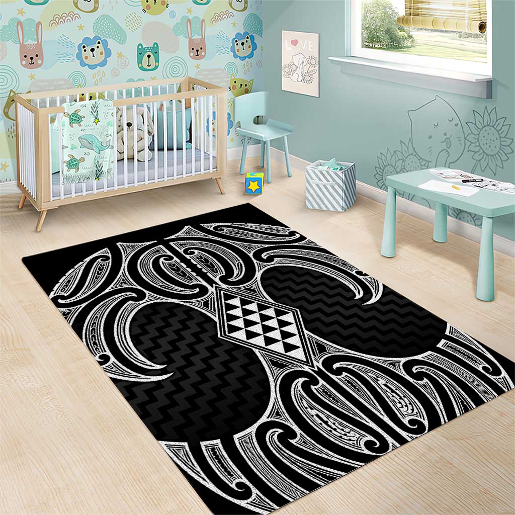 Ma Maori Ta Moko Poutama Art Area Rug