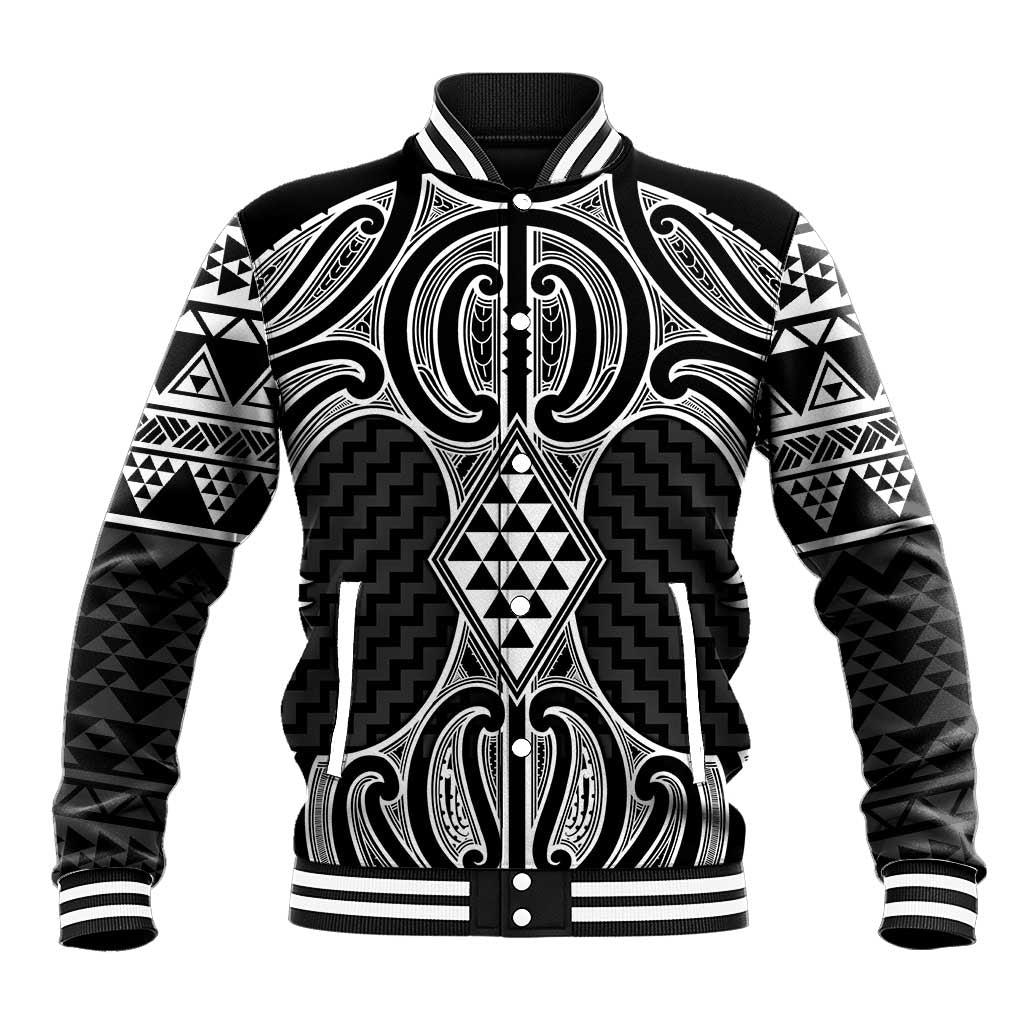 Ma Maori Ta Moko Poutama Art Baseball Jacket