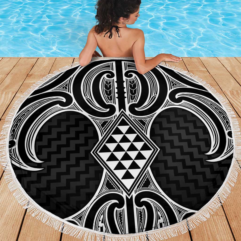 Ma Maori Ta Moko Poutama Art Beach Blanket LT9 - Polynesian Pride