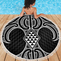 Ma Maori Ta Moko Poutama Art Beach Blanket LT9 - Polynesian Pride