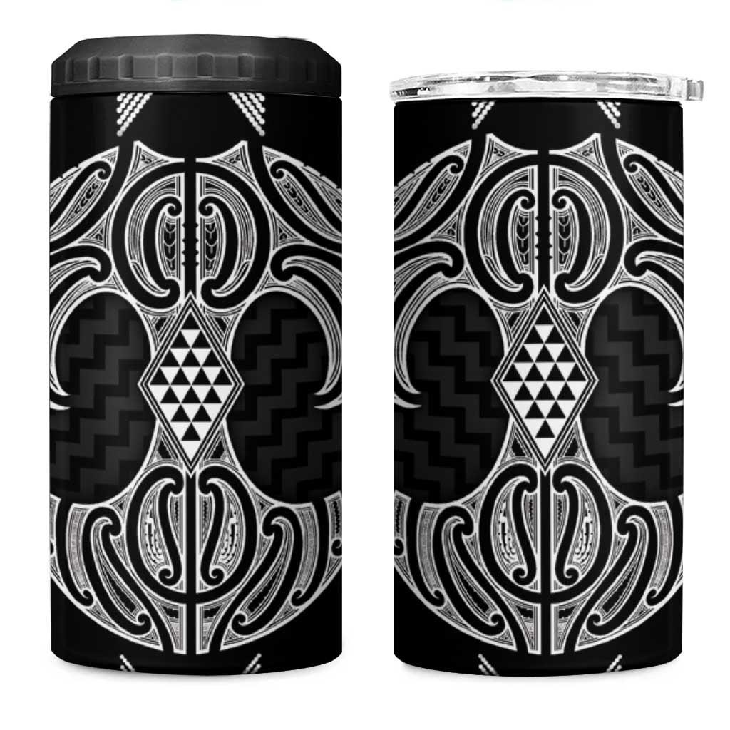 Ma Maori Ta Moko Poutama Art 4 in 1 Can Cooler Tumbler LT9 One Size: 16 oz White - Polynesian Pride
