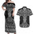 Ma Maori Ta Moko Poutama Art Couples Matching Off Shoulder Maxi Dress and Hawaiian Shirt