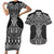 Ma Maori Ta Moko Poutama Art Couples Matching Short Sleeve Bodycon Dress and Hawaiian Shirt