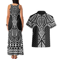 Ma Maori Ta Moko Poutama Art Couples Matching Tank Maxi Dress and Hawaiian Shirt