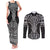 Ma Maori Ta Moko Poutama Art Couples Matching Tank Maxi Dress and Long Sleeve Button Shirt
