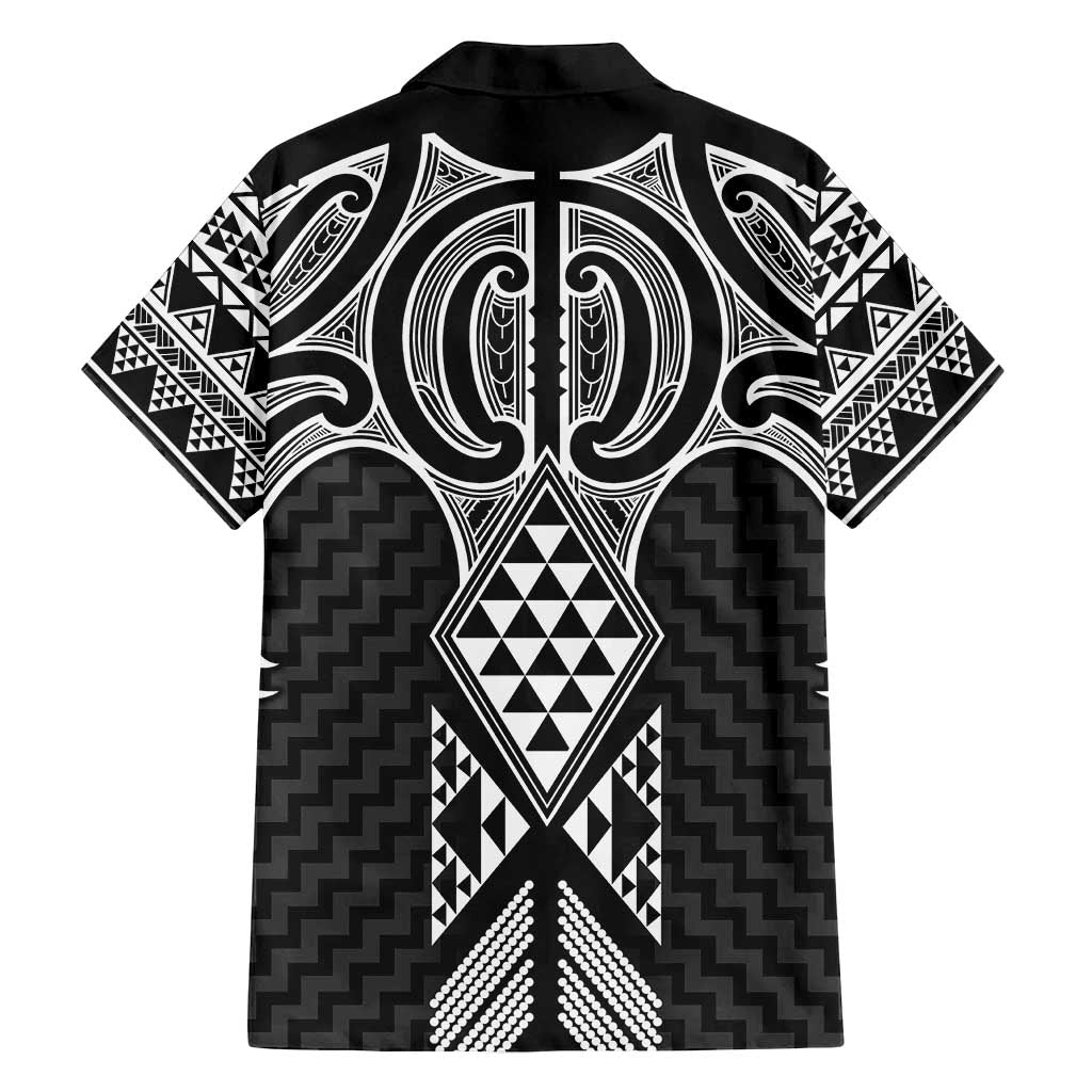 Ma Maori Ta Moko Poutama Art Family Matching Off Shoulder Maxi Dress and Hawaiian Shirt
