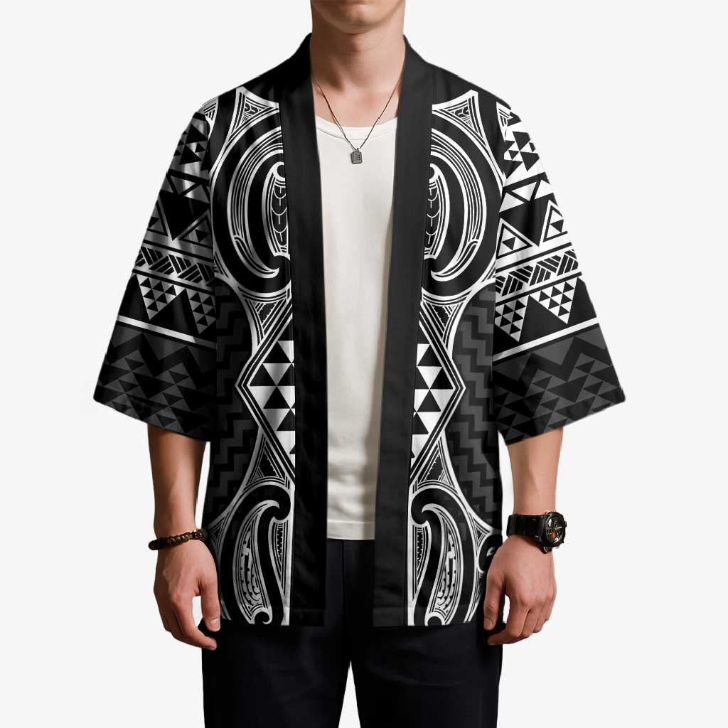 Ma Maori Ta Moko Poutama Art Kimono - Polynesian Pride