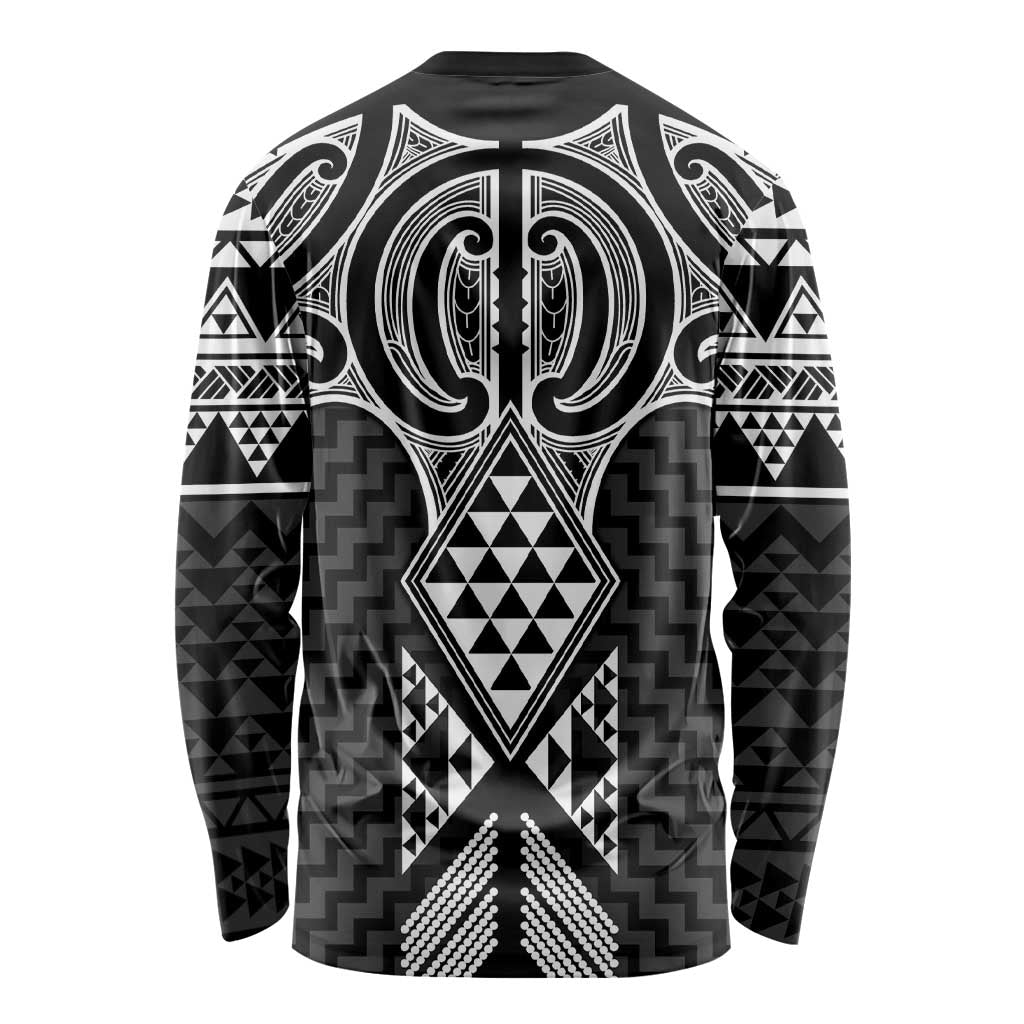 Ma Maori Ta Moko Poutama Art Long Sleeve Shirt LT9 - Polynesian Pride