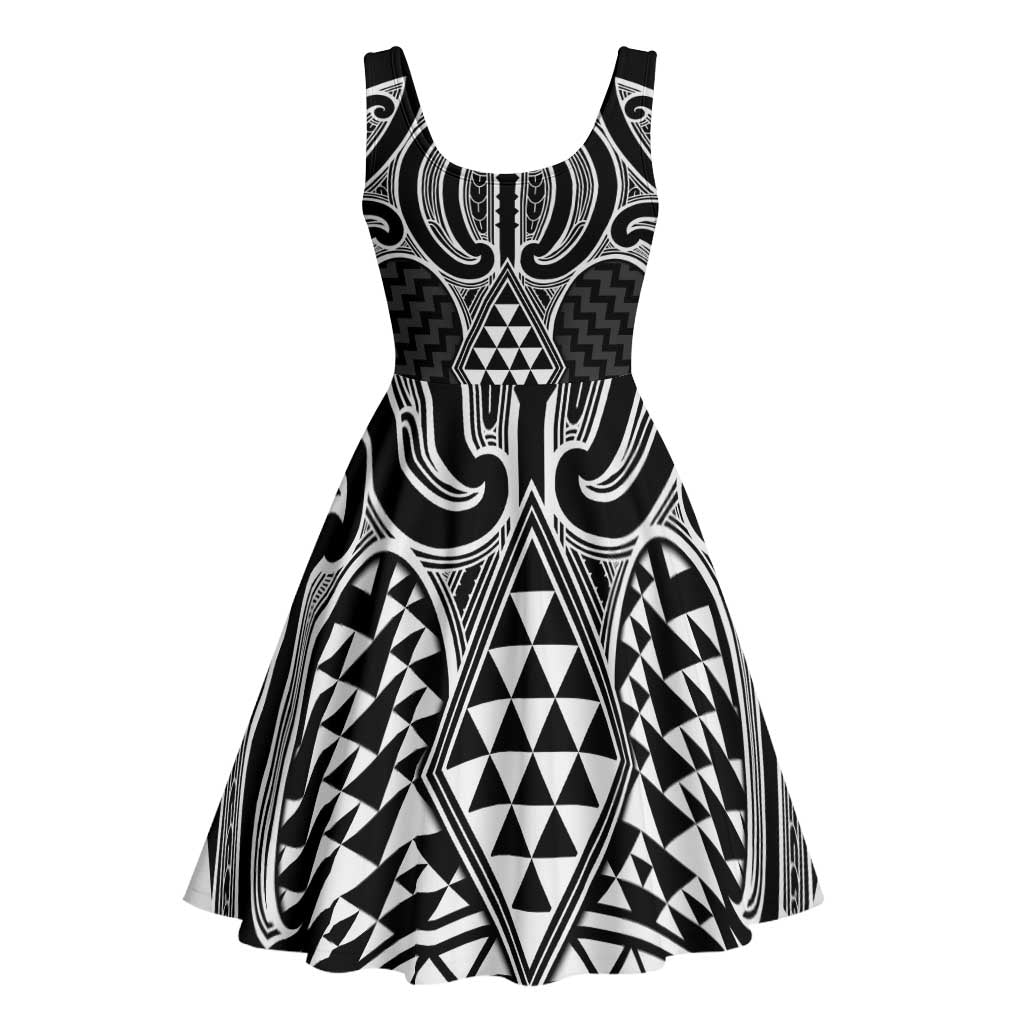 Ma Maori Ta Moko Poutama Art Midi Dress - Polynesian Pride
