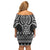 Ma Maori Ta Moko Poutama Art Off Shoulder Short Dress