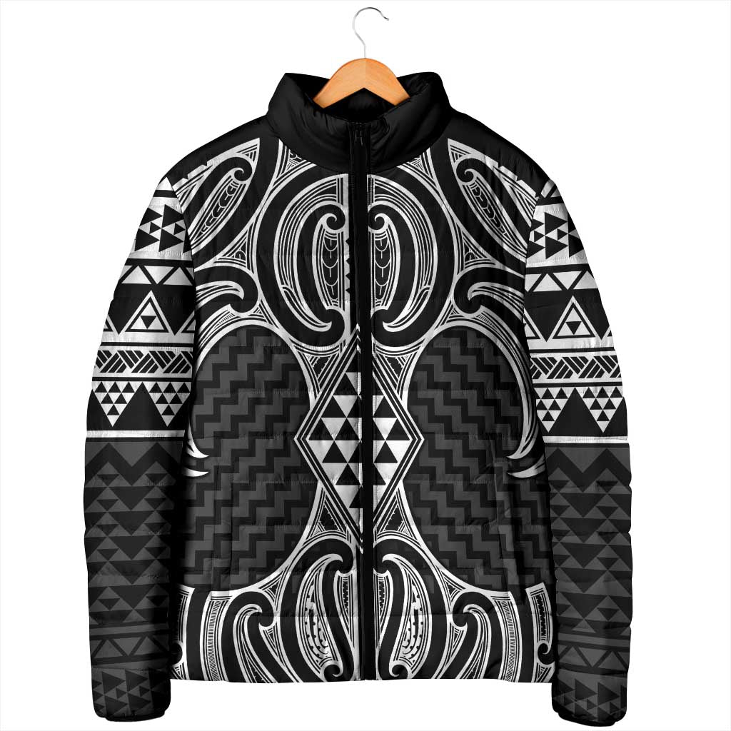 Ma Maori Ta Moko Poutama Art Padded Jacket - Polynesian Pride