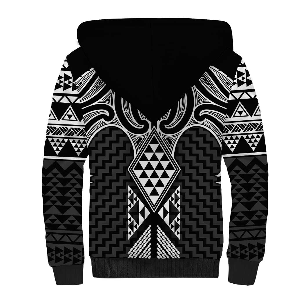 Ma Maori Ta Moko Poutama Art Sherpa Hoodie LT9 - Polynesian Pride