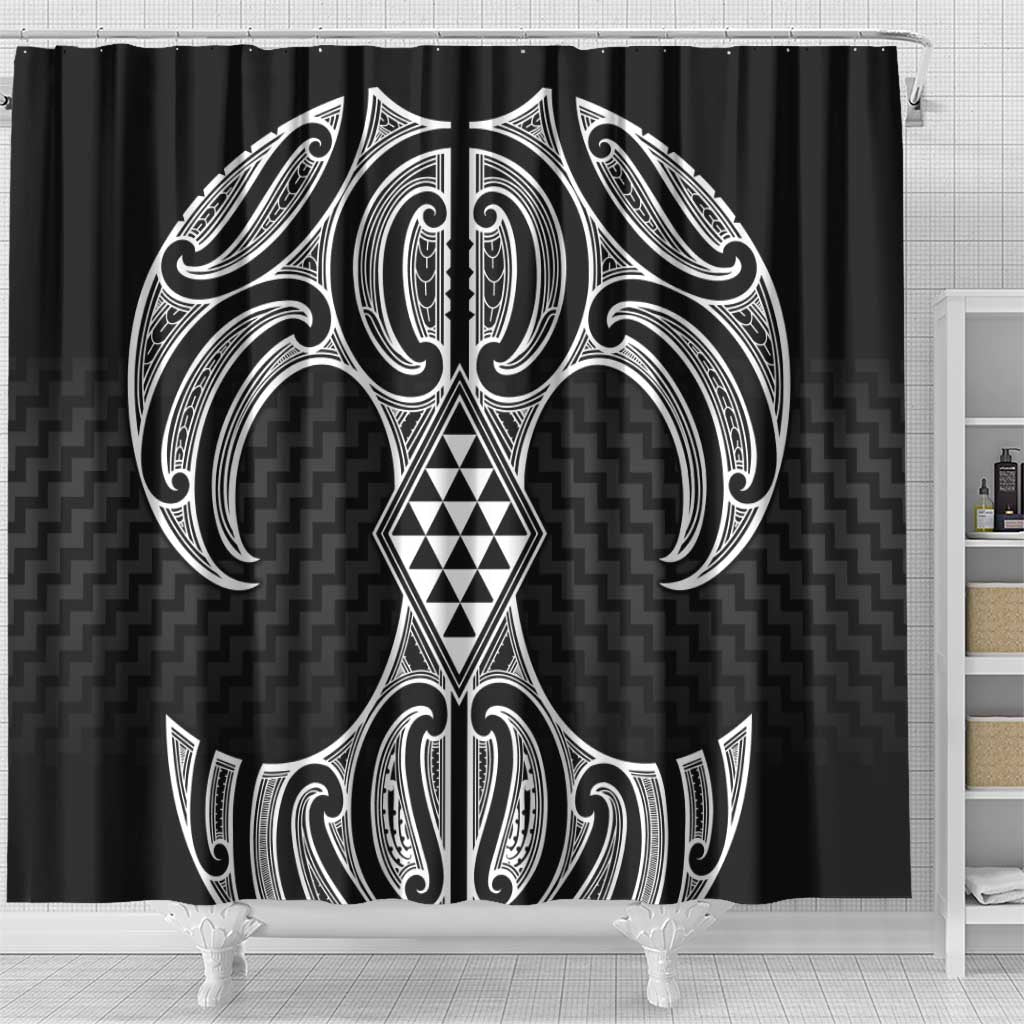 Ma Maori Ta Moko Poutama Art Shower Curtain