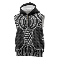 Ma Maori Ta Moko Poutama Art Sleeveless Zip Hoodie - Polynesian Pride