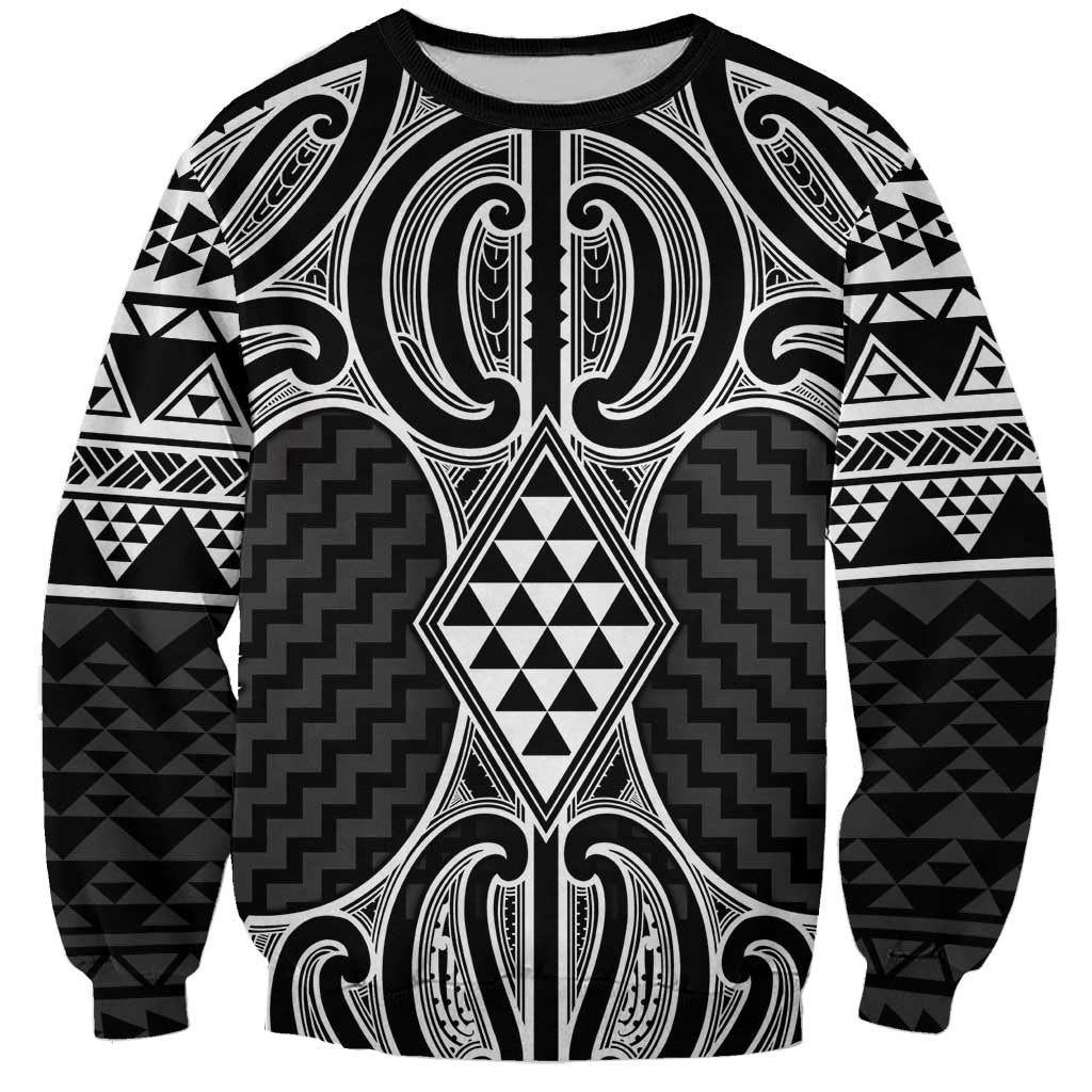 Ma Maori Ta Moko Poutama Art Sweatshirt