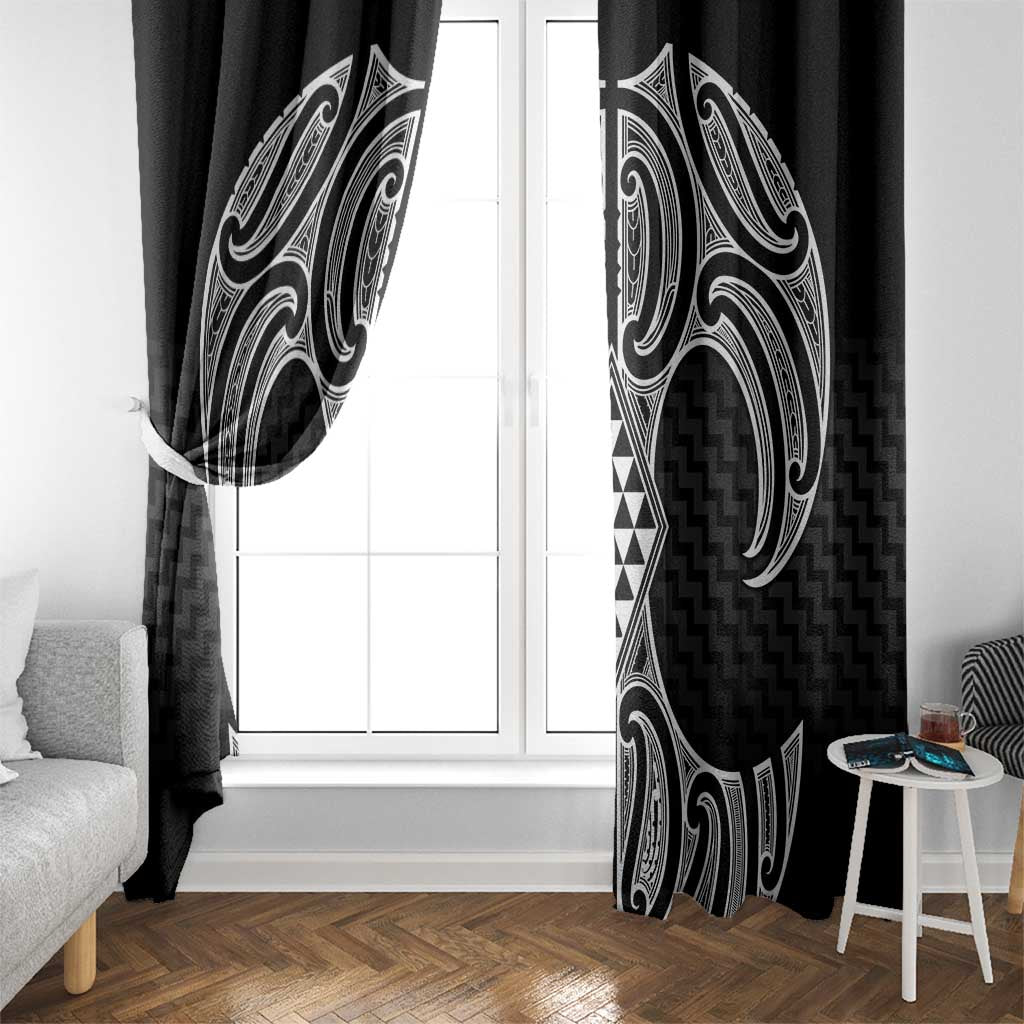 Ma Maori Ta Moko Poutama Art Window Curtain