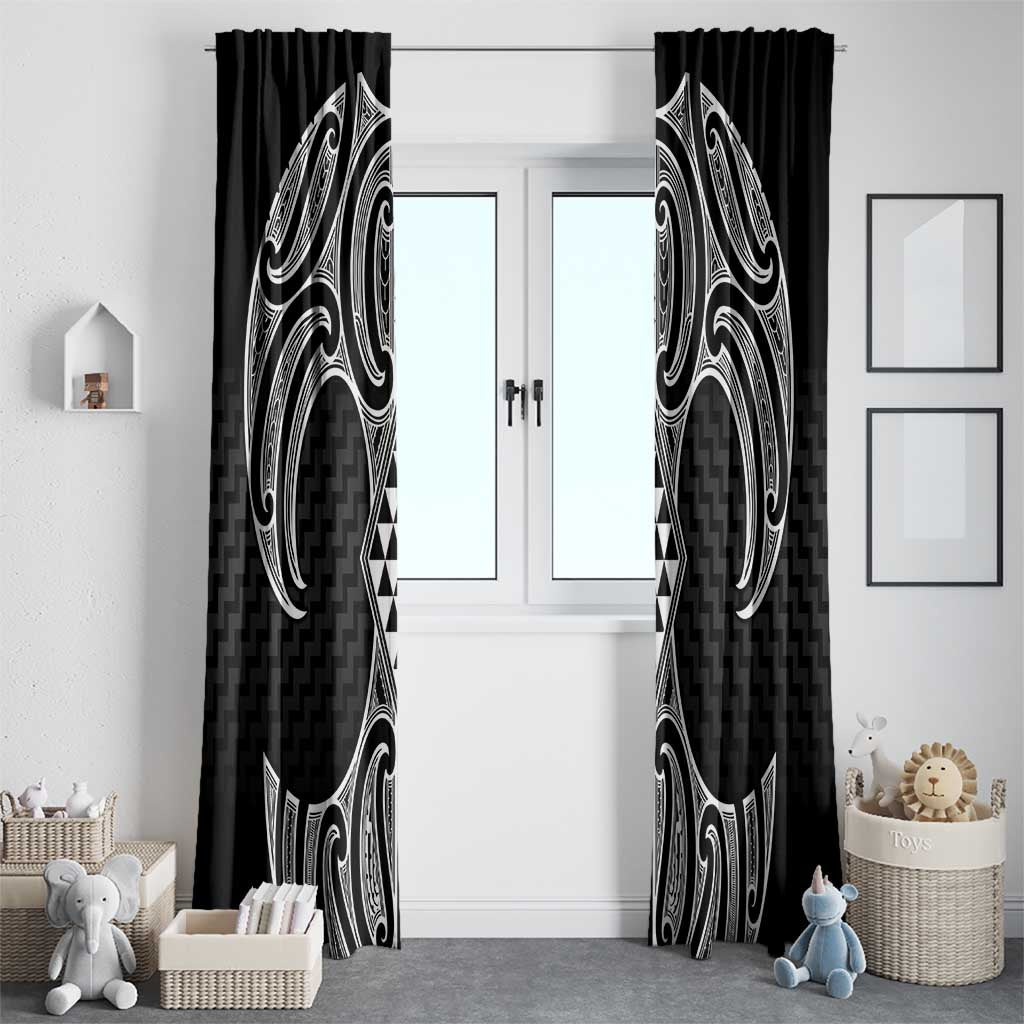 Ma Maori Ta Moko Poutama Art Window Curtain