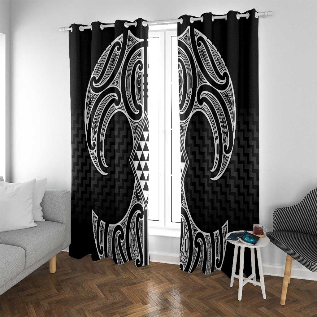 Ma Maori Ta Moko Poutama Art Window Curtain