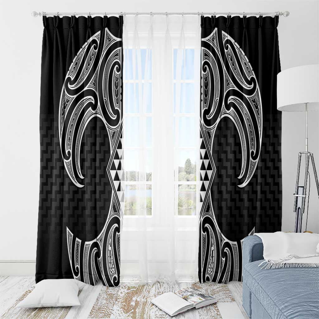 Ma Maori Ta Moko Poutama Art Window Curtain