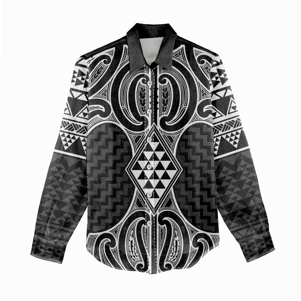Ma Maori Ta Moko Poutama Art Women Casual Shirt