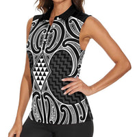 Ma Maori Ta Moko Poutama Art Women Sleeveless Polo Shirt