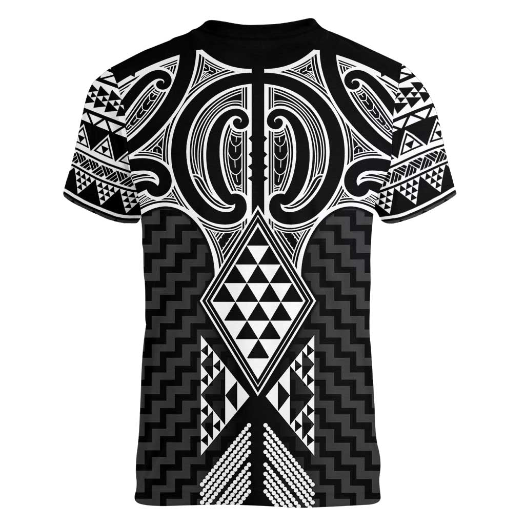 Ma Maori Ta Moko Poutama Art Women V-Neck T-Shirt