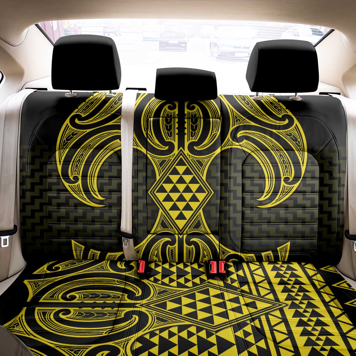 Mahi-dawg Maori Ta Moko Poutama Art Back Car Seat Cover