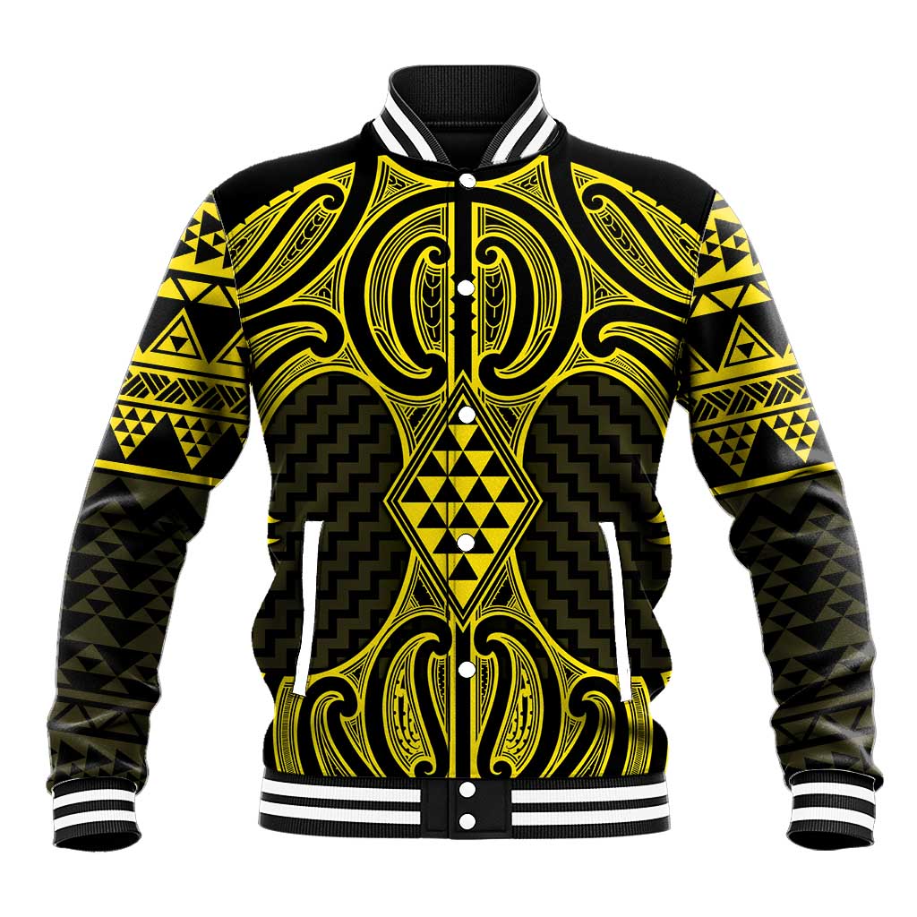 Mahi-dawg Maori Ta Moko Poutama Art Baseball Jacket