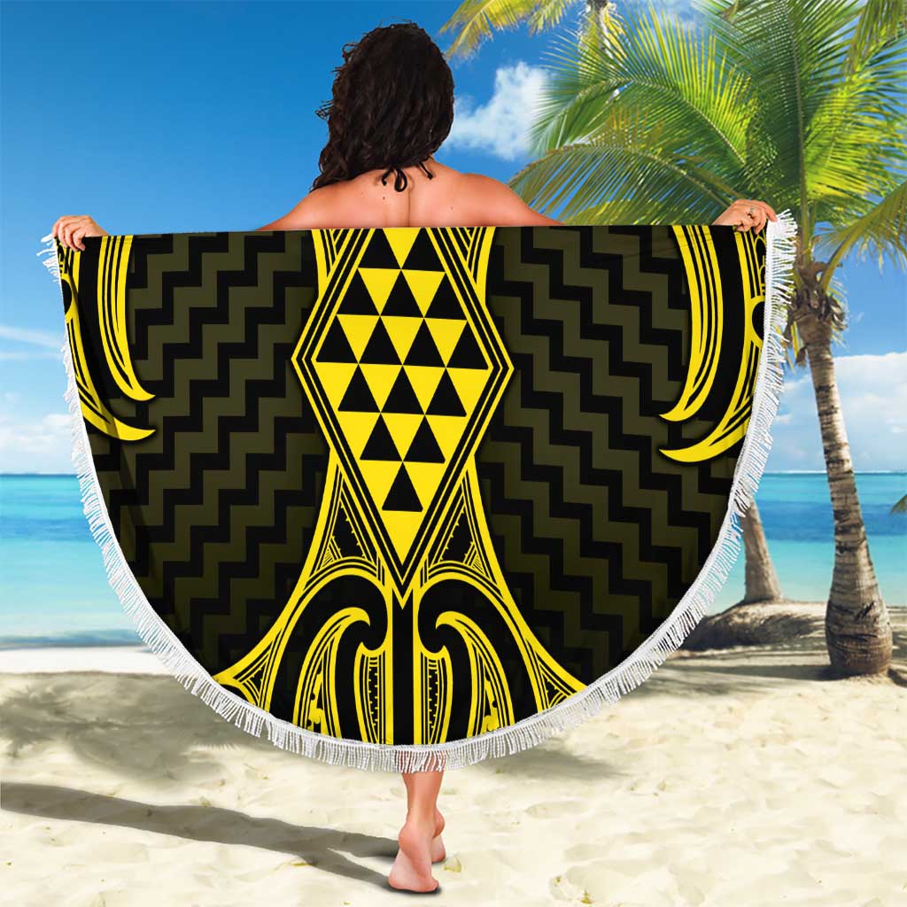 Mahi-dawg Maori Ta Moko Poutama Art Beach Blanket LT9 - Polynesian Pride
