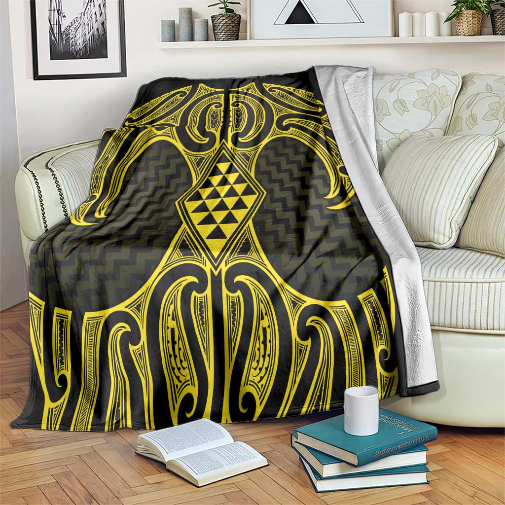Mahi-dawg Maori Ta Moko Poutama Art Blanket LT9 Yellow - Polynesian Pride