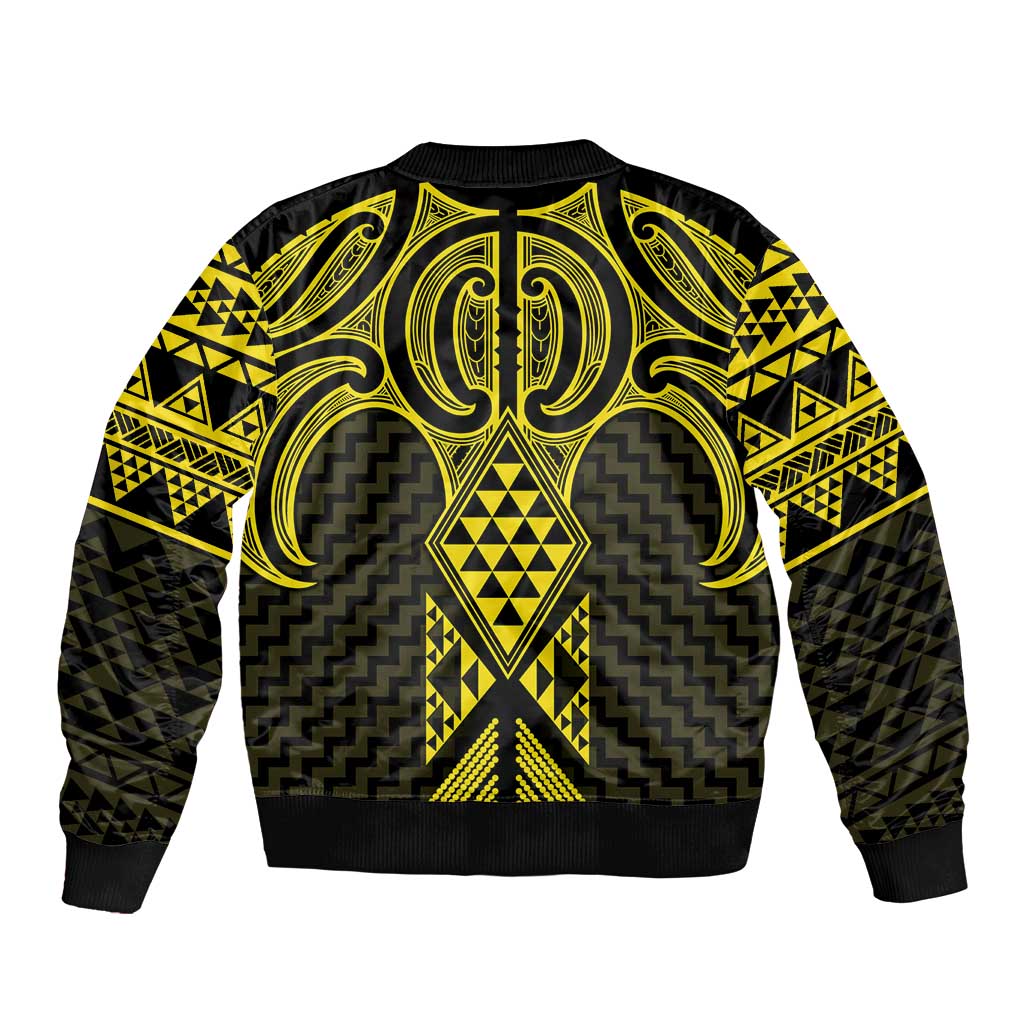 Mahi-dawg Maori Ta Moko Poutama Art Bomber Jacket