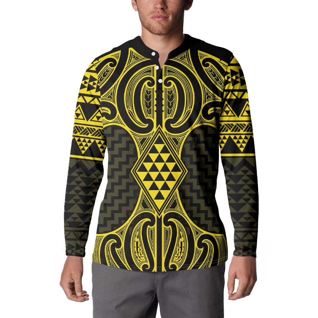 Mahi-dawg Maori Ta Moko Poutama Art Button Sweatshirt LT9 - Polynesian Pride