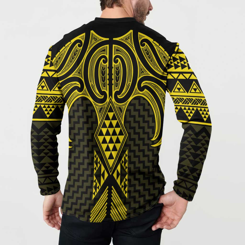 Mahi-dawg Maori Ta Moko Poutama Art Button Sweatshirt LT9 - Polynesian Pride