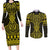 Mahi-dawg Maori Ta Moko Poutama Art Couples Matching Long Sleeve Bodycon Dress and Long Sleeve Button Shirt