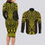 Mahi-dawg Maori Ta Moko Poutama Art Couples Matching Long Sleeve Bodycon Dress and Long Sleeve Button Shirt