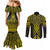 Mahi-dawg Maori Ta Moko Poutama Art Couples Matching Mermaid Dress and Long Sleeve Button Shirt