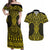 Mahi-dawg Maori Ta Moko Poutama Art Couples Matching Off Shoulder Maxi Dress and Hawaiian Shirt