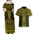 Mahi-dawg Maori Ta Moko Poutama Art Couples Matching Off Shoulder Maxi Dress and Hawaiian Shirt