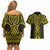 Mahi-dawg Maori Ta Moko Poutama Art Couples Matching Off Shoulder Short Dress and Hawaiian Shirt