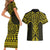 Mahi-dawg Maori Ta Moko Poutama Art Couples Matching Short Sleeve Bodycon Dress and Hawaiian Shirt