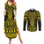 Mahi-dawg Maori Ta Moko Poutama Art Couples Matching Summer Maxi Dress and Long Sleeve Button Shirt